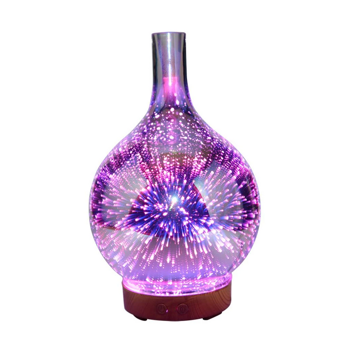 AromaBurst 3D Glas Aroma Diffuser med LED-Lys til Æteriske Olier
