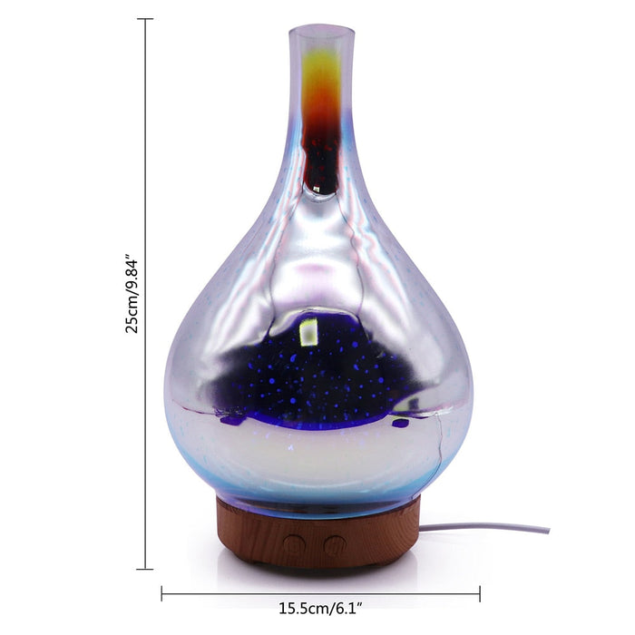 AromaBurst 3D Glas Aroma Diffuser med LED-Lys til Æteriske Olier