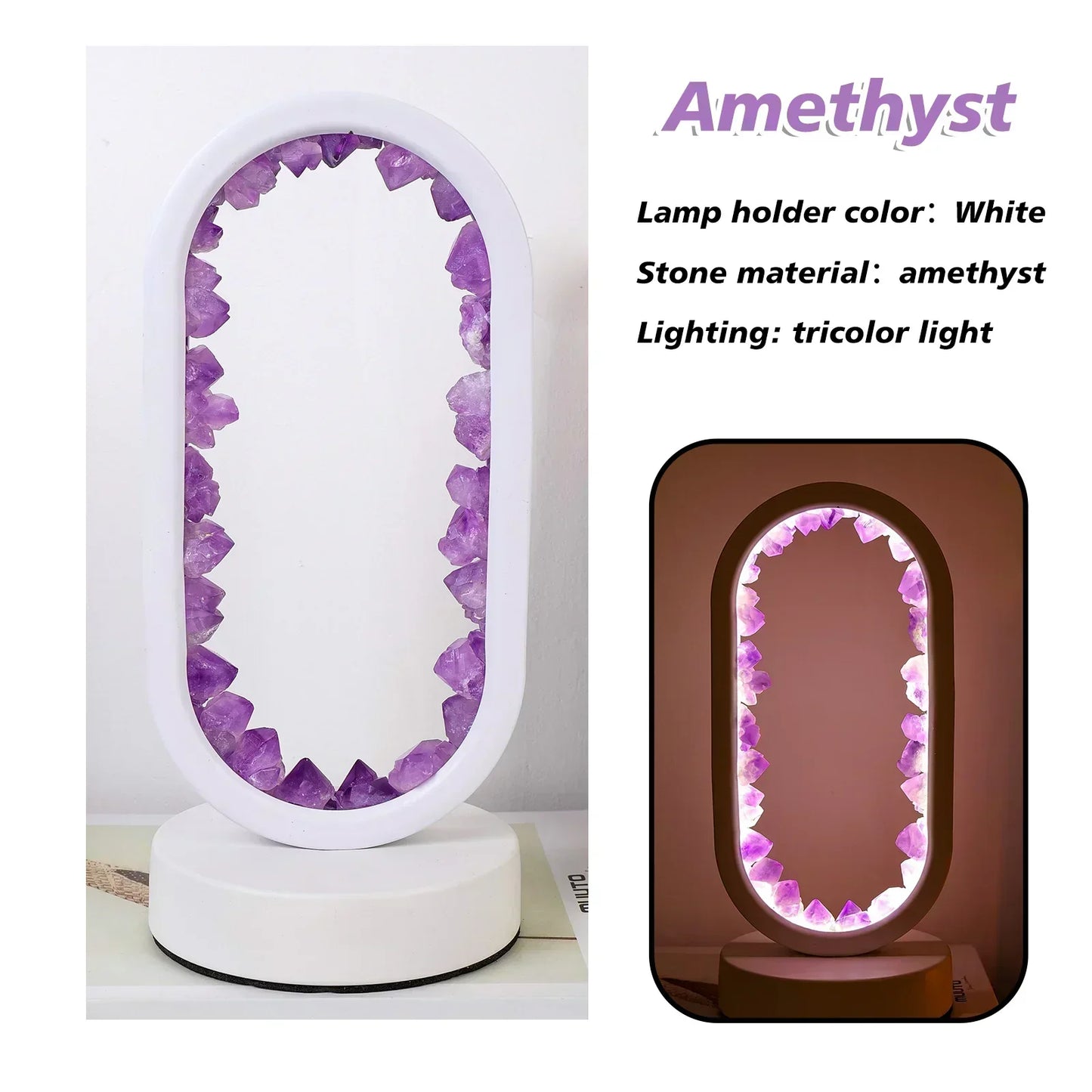 AuraStone Naturlig Ametyst Serenity Lampe