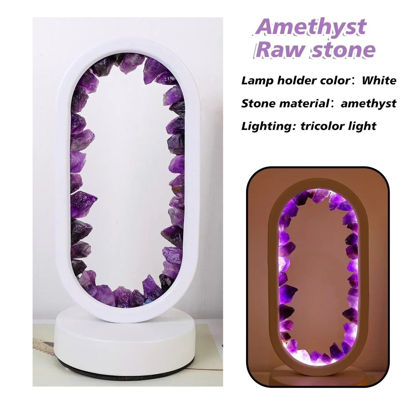AuraStone Naturlig Ametyst Serenity Lampe