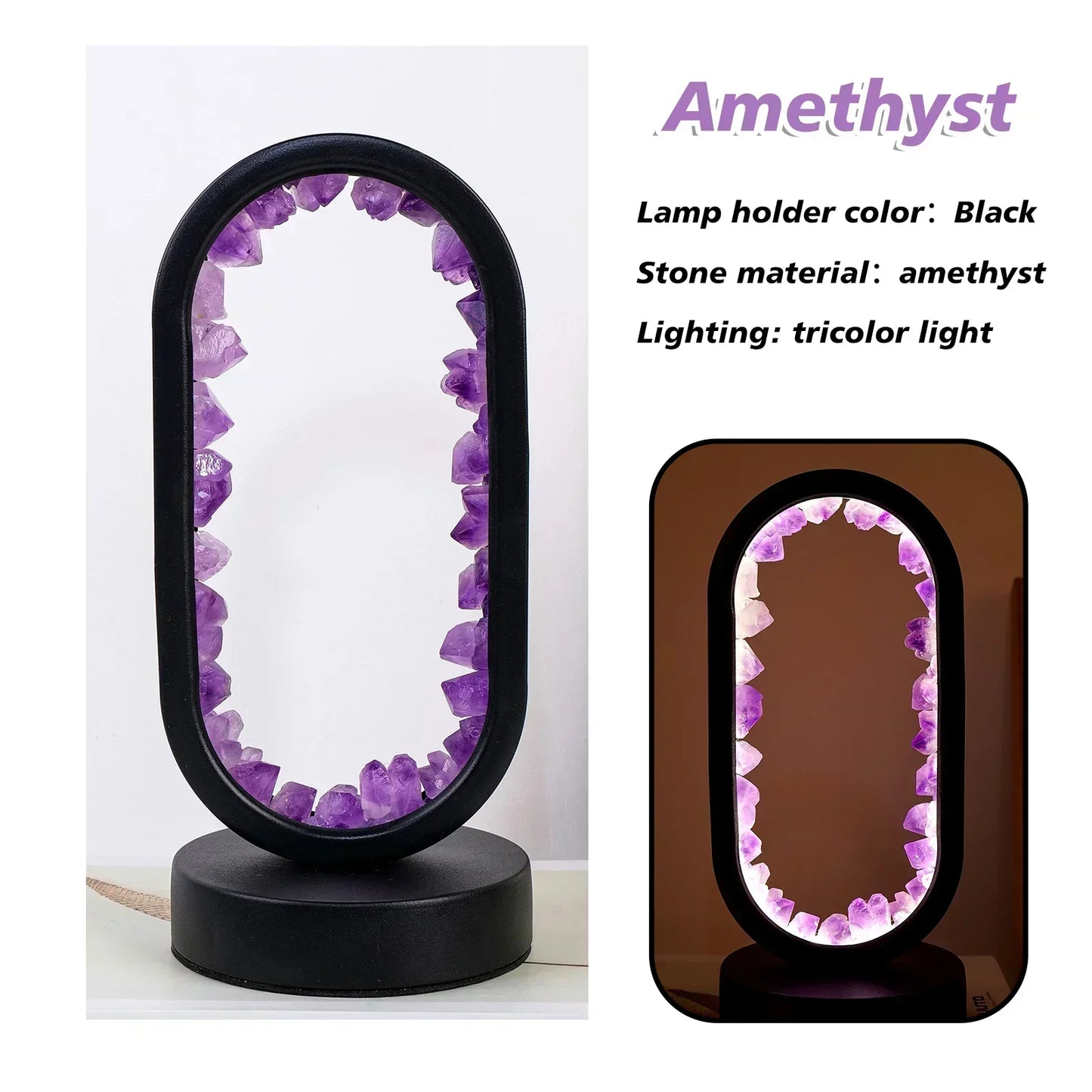 AuraStone Naturlig Ametyst Serenity Lampe