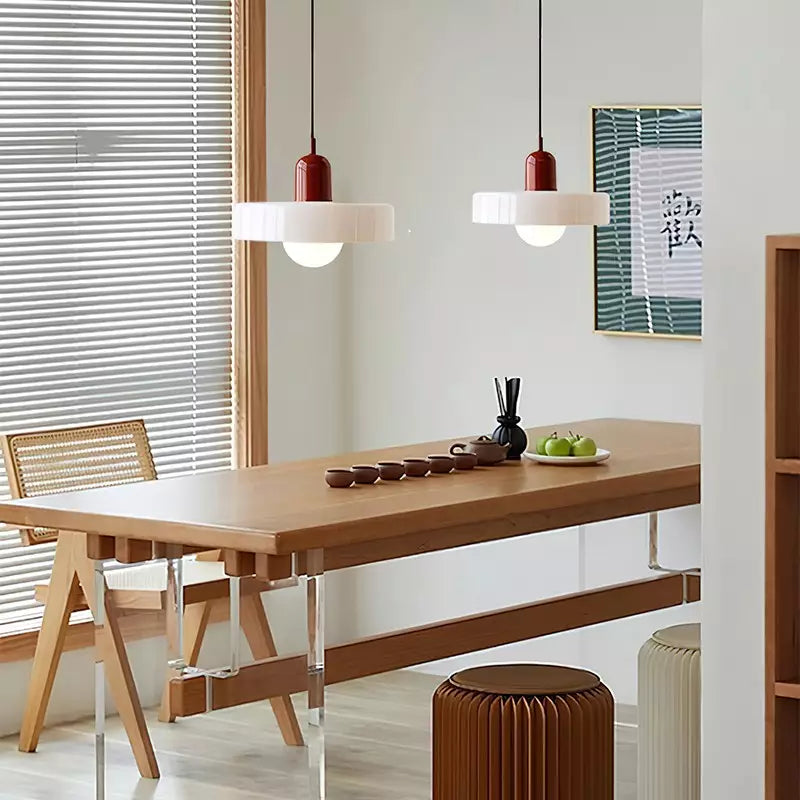 Bauhaus Pendellampe i Farvet Glas med Moderne Design