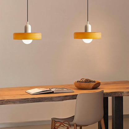 Bauhaus Pendellampe i Farvet Glas med Moderne Design