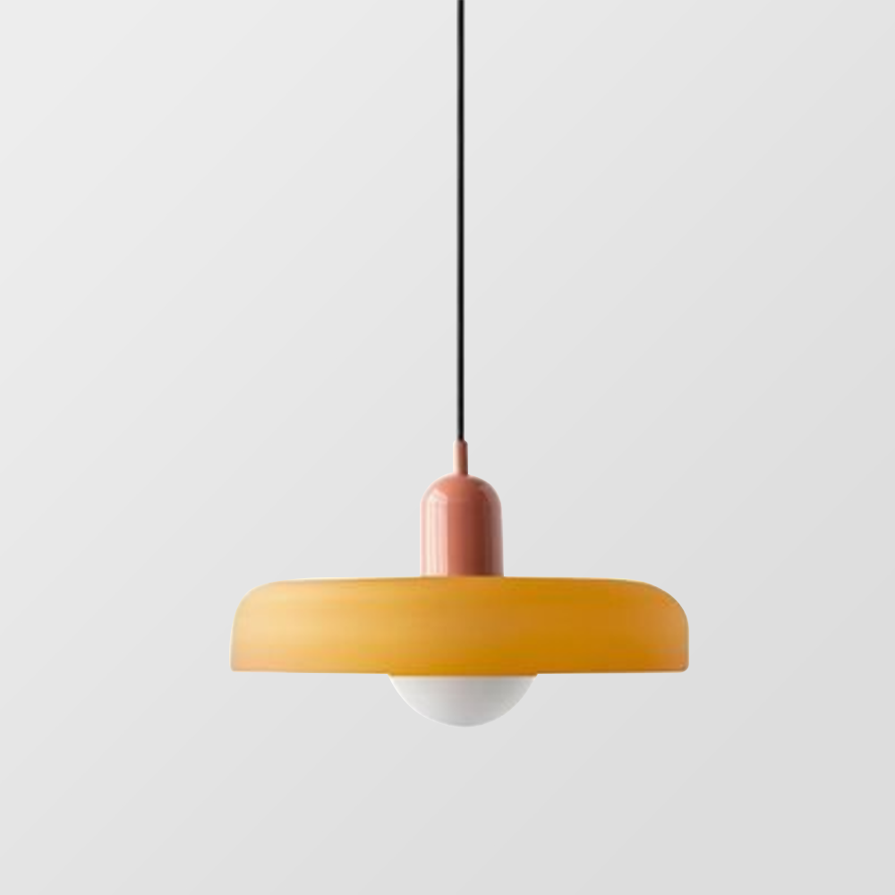Bauhaus Pendellampe i Farvet Glas med Moderne Design