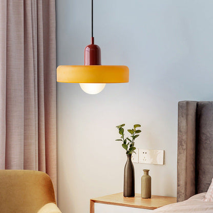 Bauhaus Pendellampe i Farvet Glas med Moderne Design