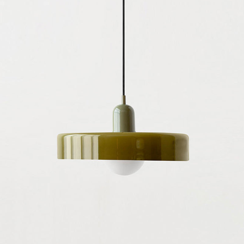 Bauhaus Pendellampe i Farvet Glas med Moderne Design