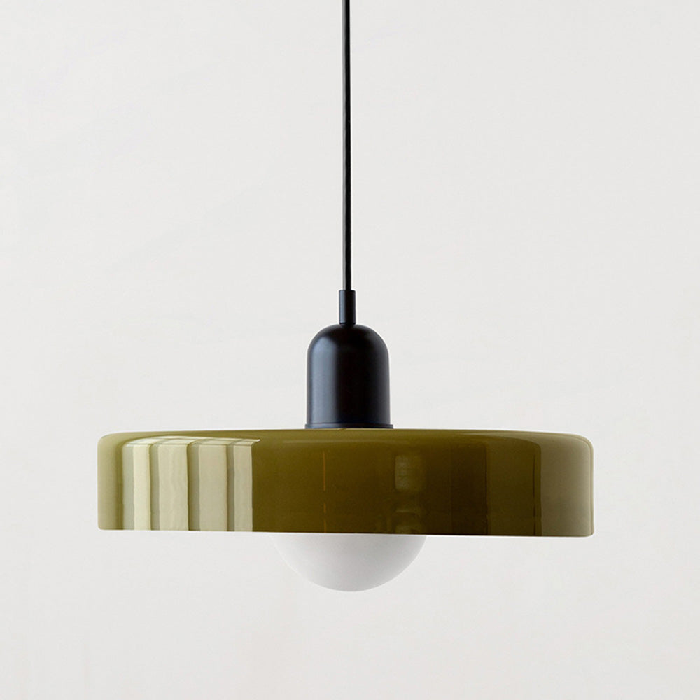 Bauhaus Pendellampe i Farvet Glas med Moderne Design