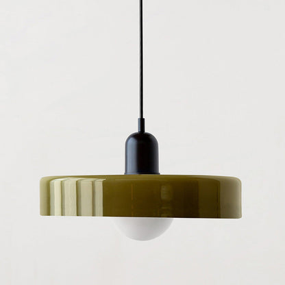 Bauhaus Pendellampe i Farvet Glas med Moderne Design