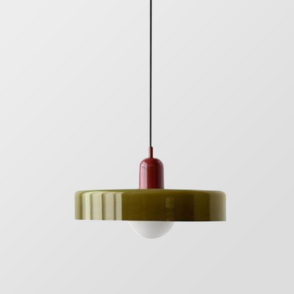Bauhaus Pendellampe i Farvet Glas med Moderne Design