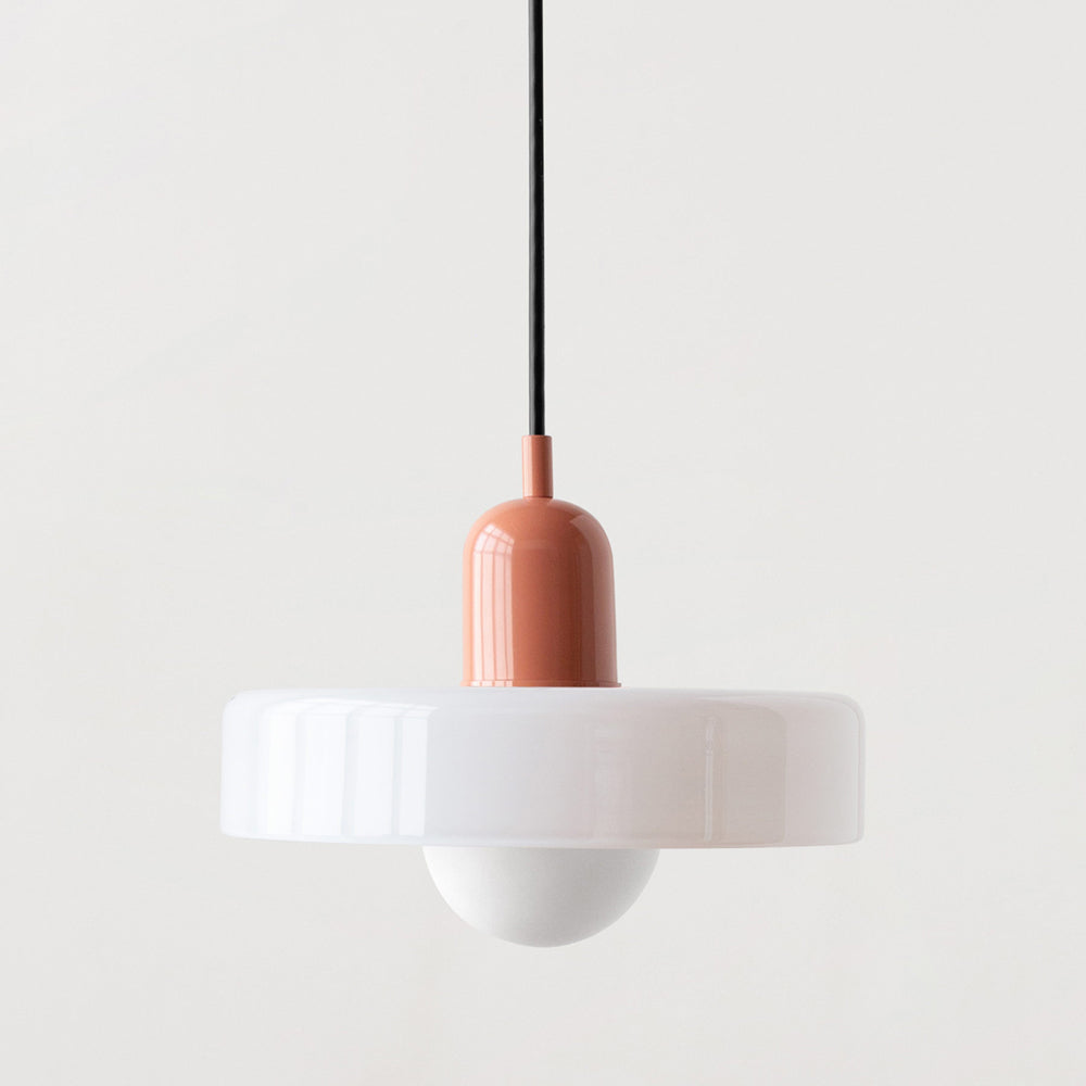 Bauhaus Pendellampe i Farvet Glas med Moderne Design