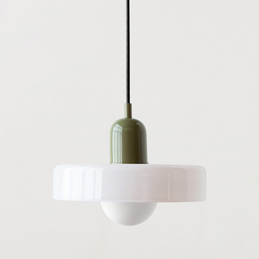 Bauhaus Pendellampe i Farvet Glas med Moderne Design