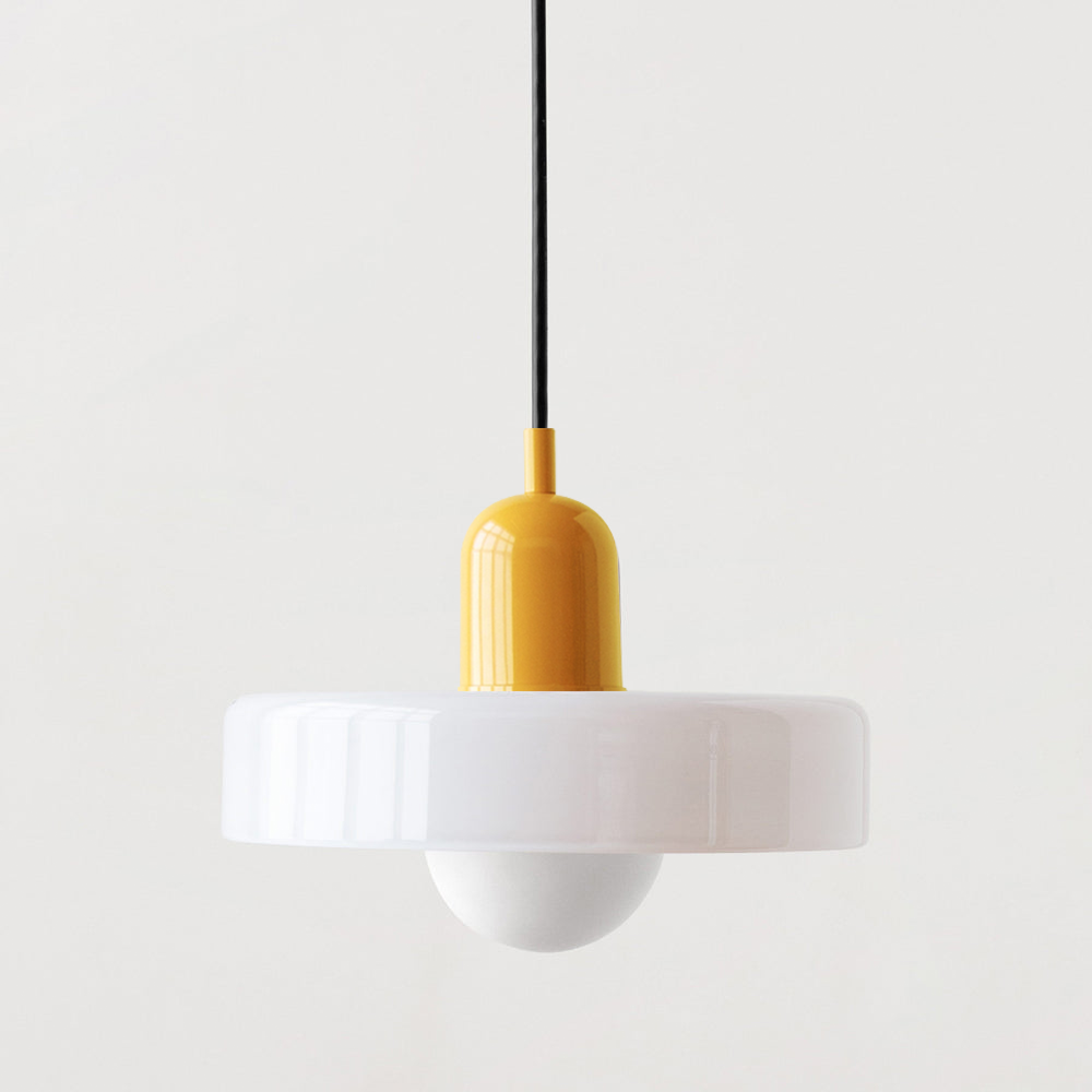 Bauhaus Pendellampe i Farvet Glas med Moderne Design