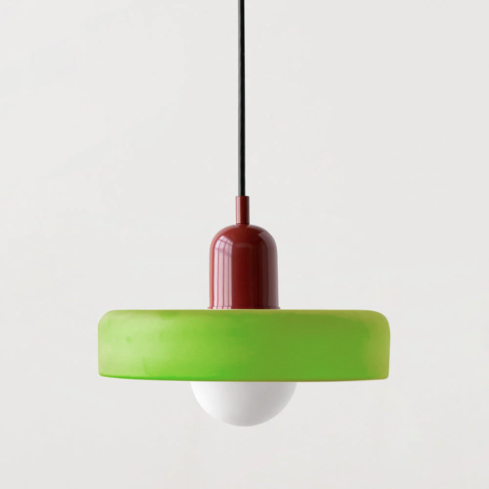 Bauhaus Pendellampe i Farvet Glas med Moderne Design