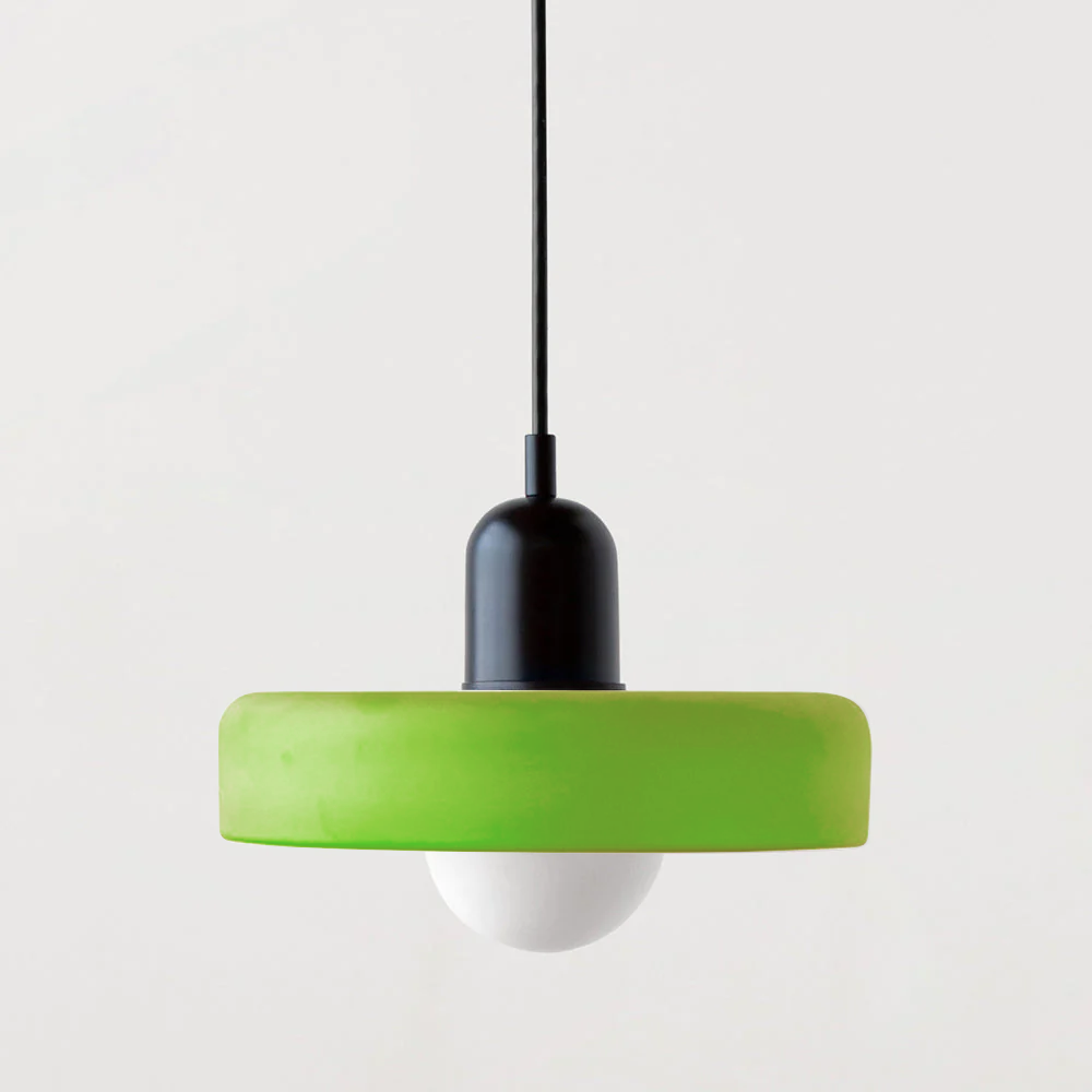 Bauhaus Pendellampe i Farvet Glas med Moderne Design