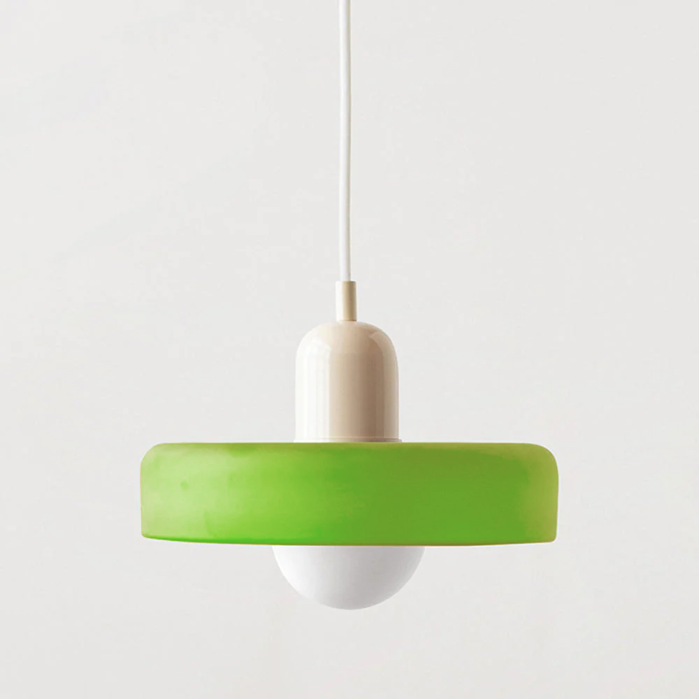 Bauhaus Pendellampe i Farvet Glas med Moderne Design