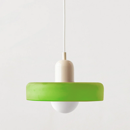 Bauhaus Pendellampe i Farvet Glas med Moderne Design