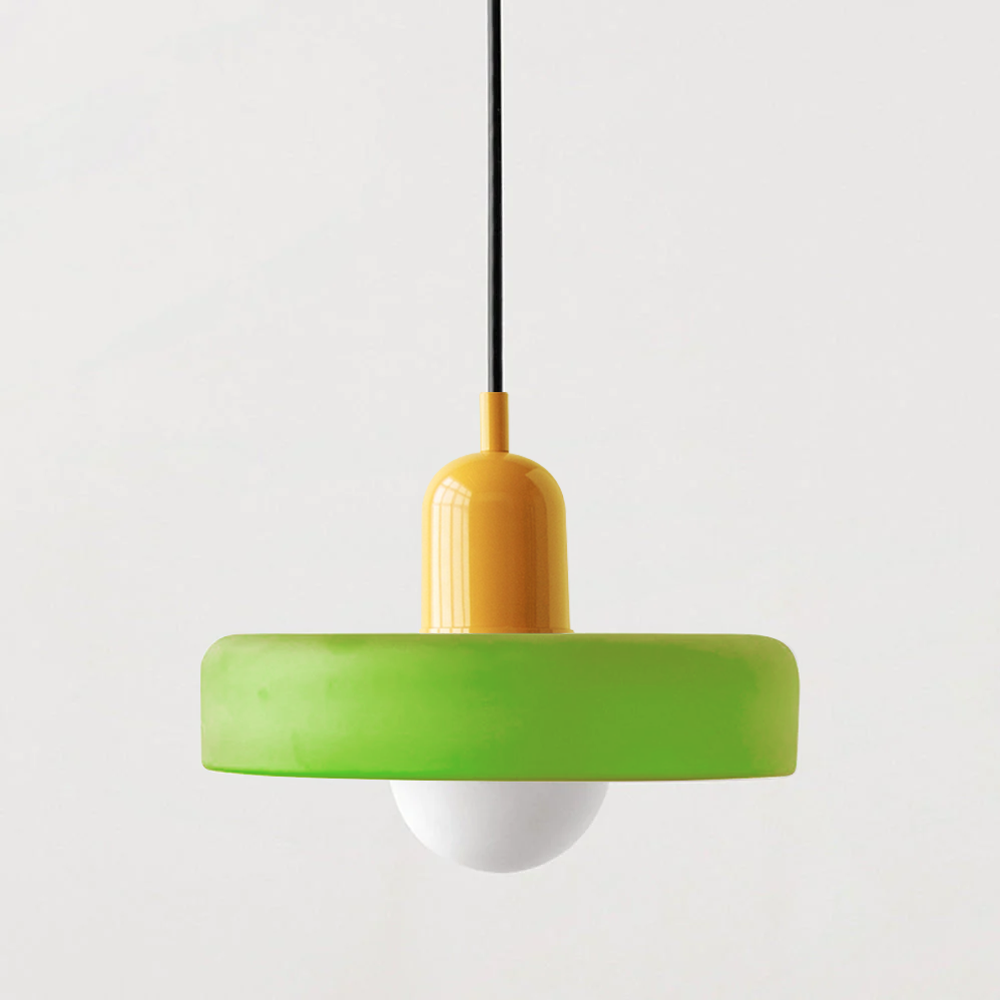 Bauhaus Pendellampe i Farvet Glas med Moderne Design