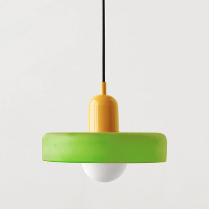 Bauhaus Pendellampe i Farvet Glas med Moderne Design