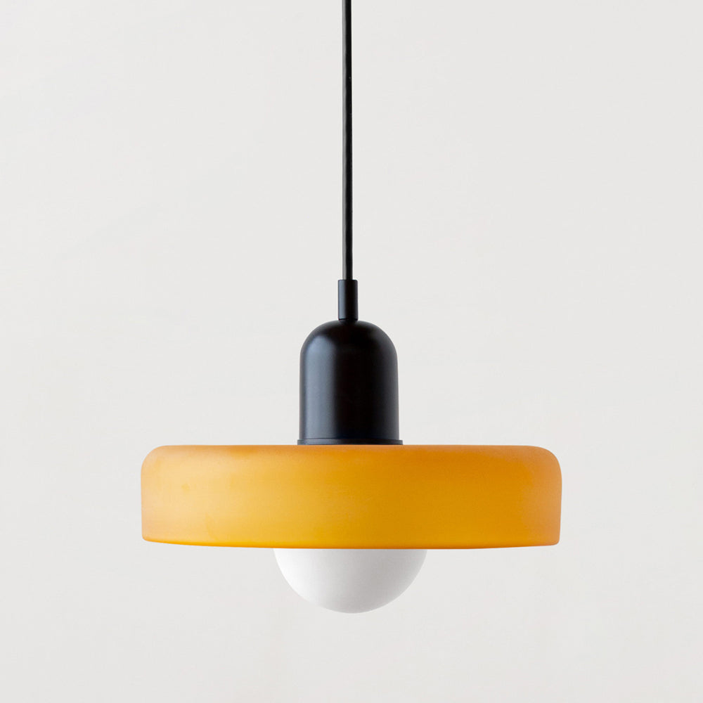 Bauhaus Pendellampe i Farvet Glas med Moderne Design