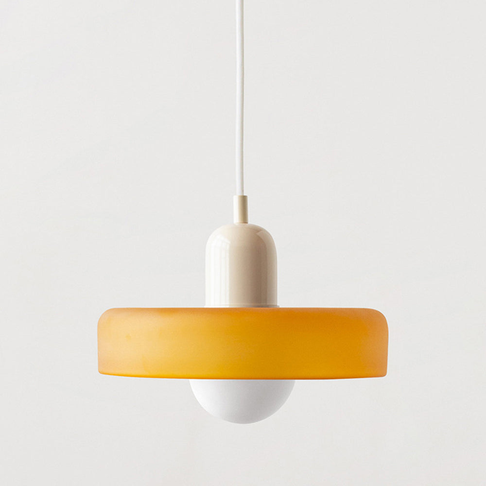 Bauhaus Pendellampe i Farvet Glas med Moderne Design