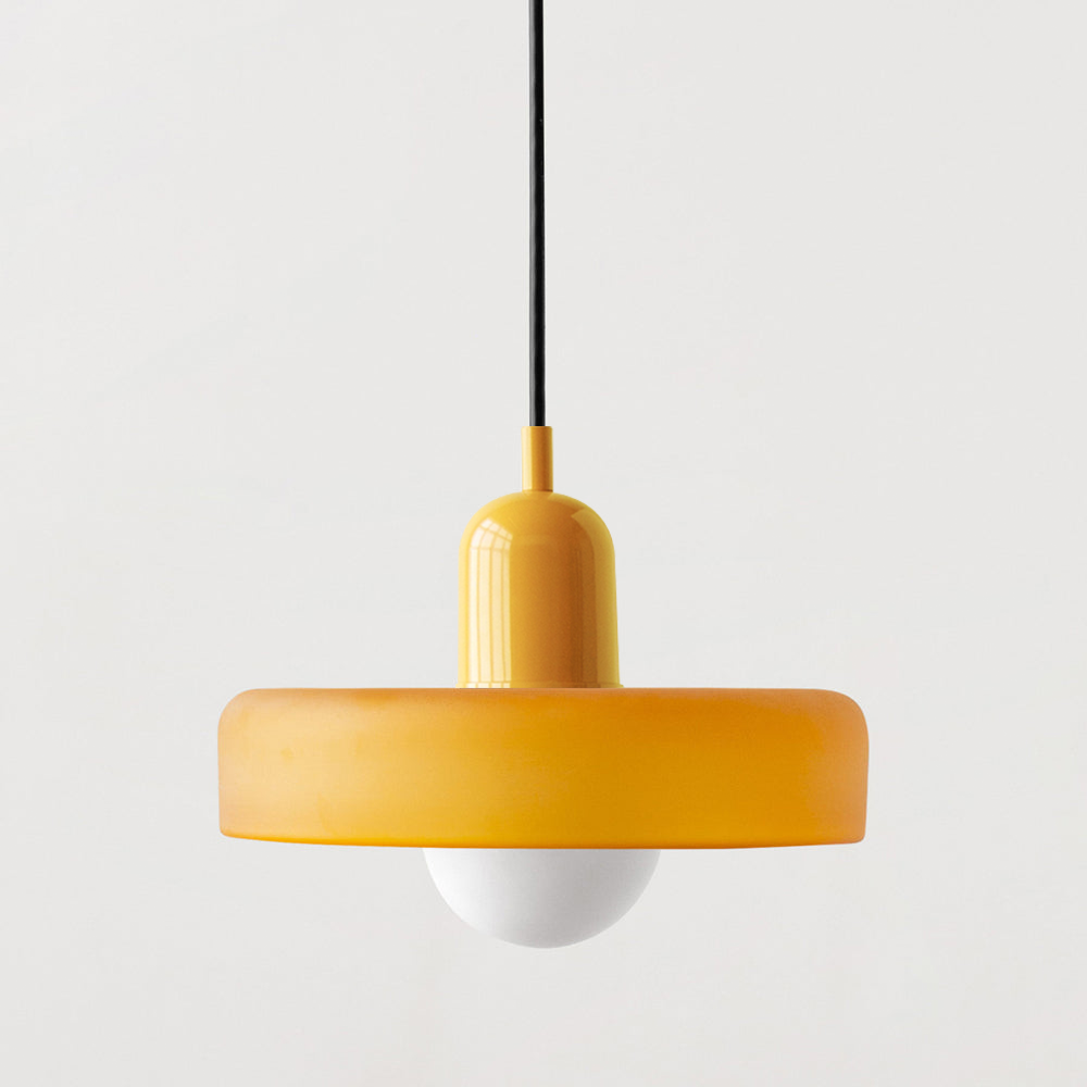 Bauhaus Pendellampe i Farvet Glas med Moderne Design