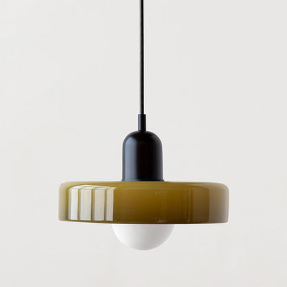 Bauhaus Pendellampe i Farvet Glas med Moderne Design