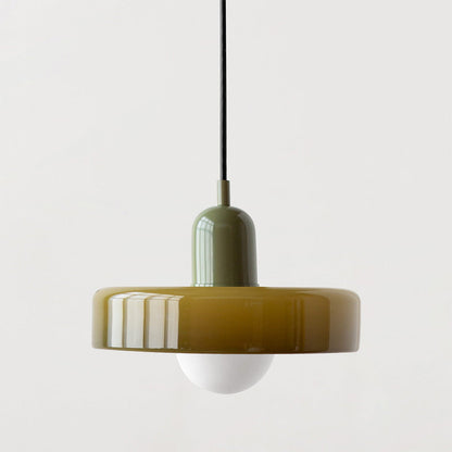 Bauhaus Pendellampe i Farvet Glas med Moderne Design