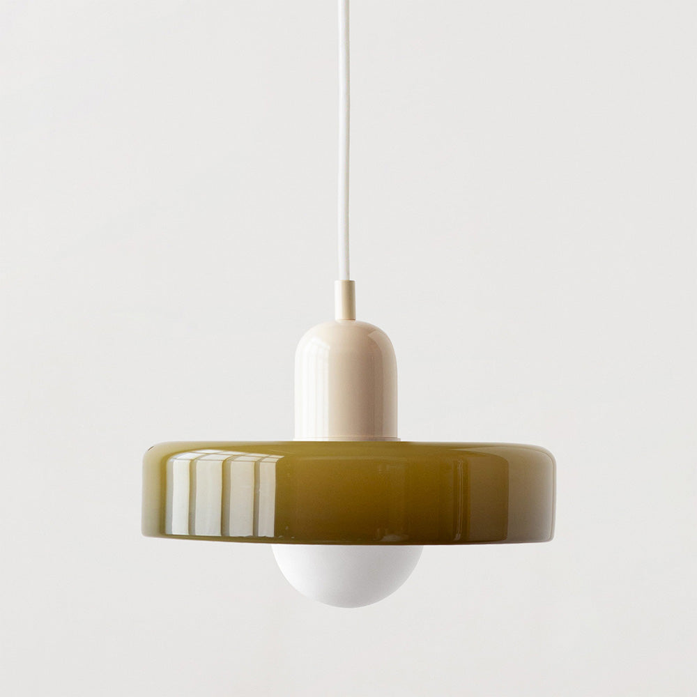 Bauhaus Pendellampe i Farvet Glas med Moderne Design