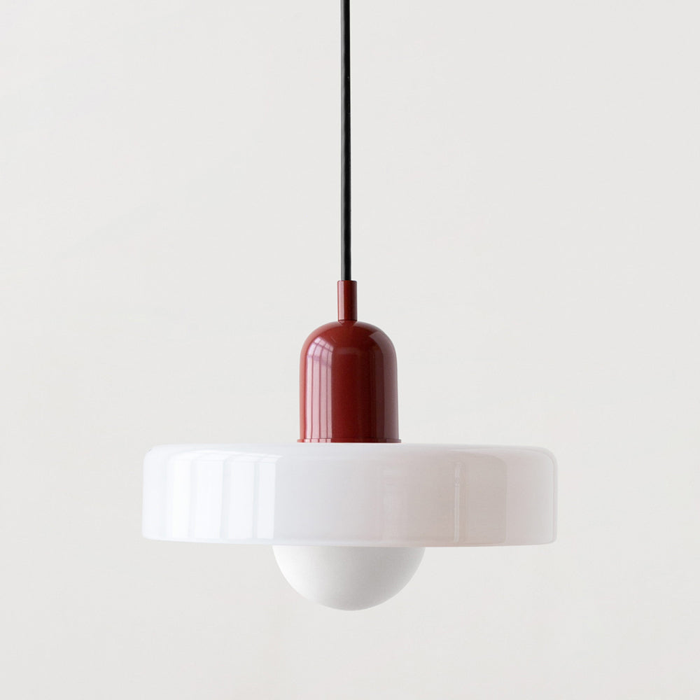 Bauhaus Pendellampe i Farvet Glas med Moderne Design