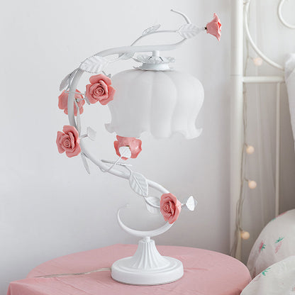 BlossomGlow Rosenlampe Elegant Bordlampe med Stemningslys