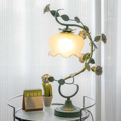 BlossomGlow Rosenlampe Elegant Bordlampe med Stemningslys