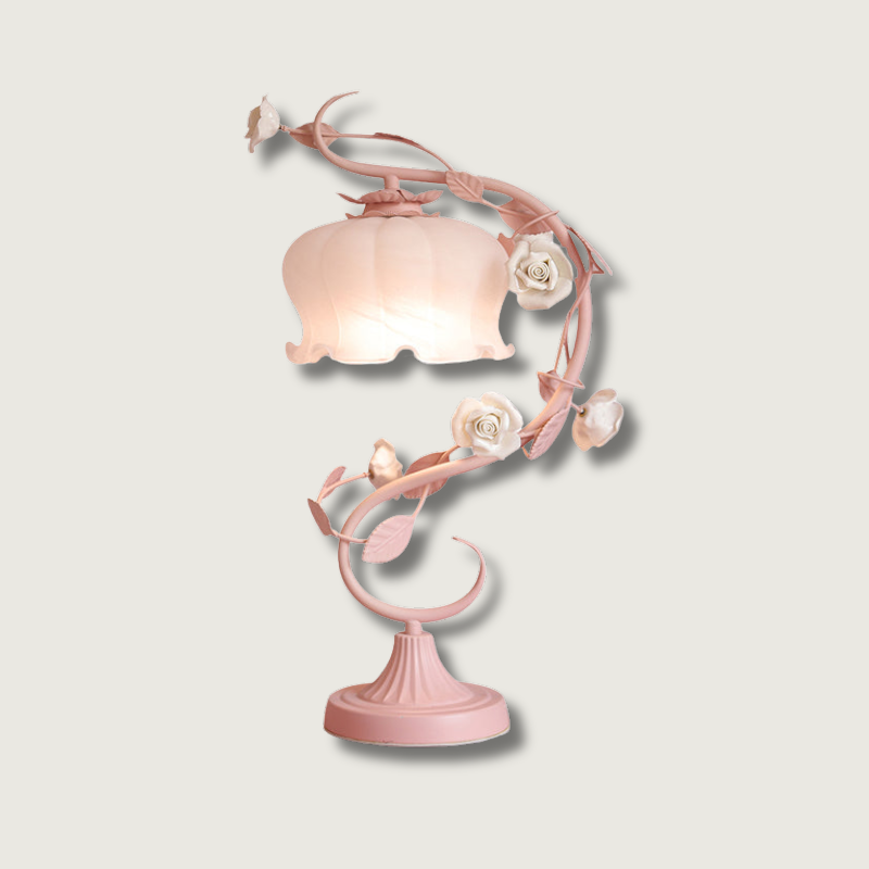 BlossomGlow Rosenlampe Elegant Bordlampe med Stemningslys