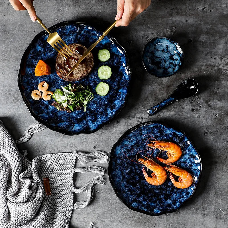 Blue Nebula Keramikstel – 10 Dele Elegant Service