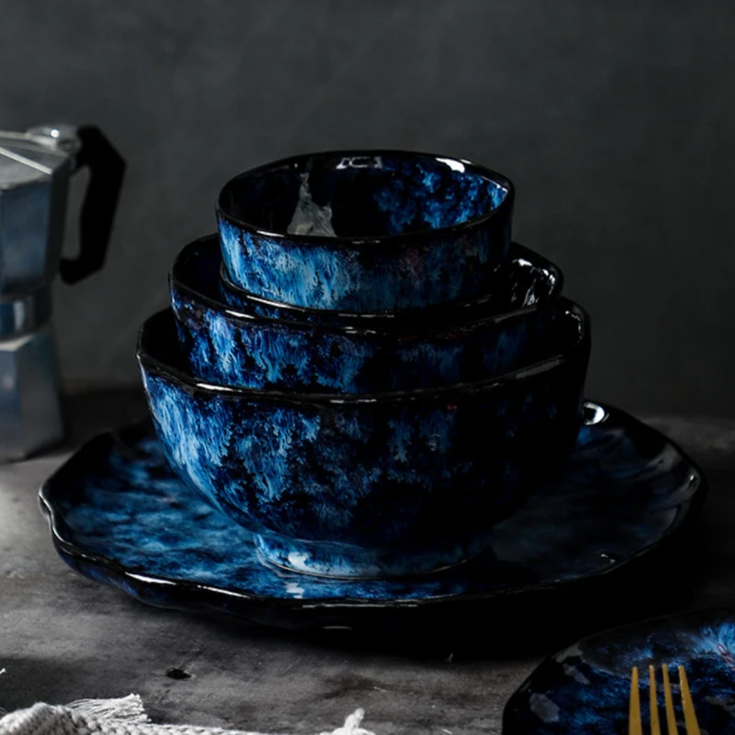 Blue Nebula Keramikstel – 10 Dele Elegant Service
