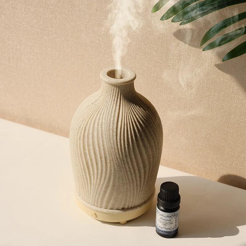 BohoBreeze Ultrasonisk Aroma Diffuser og Luftfugter i Vase Design