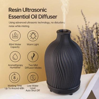 BohoBreeze Ultrasonisk Aroma Diffuser og Luftfugter i Vase Design