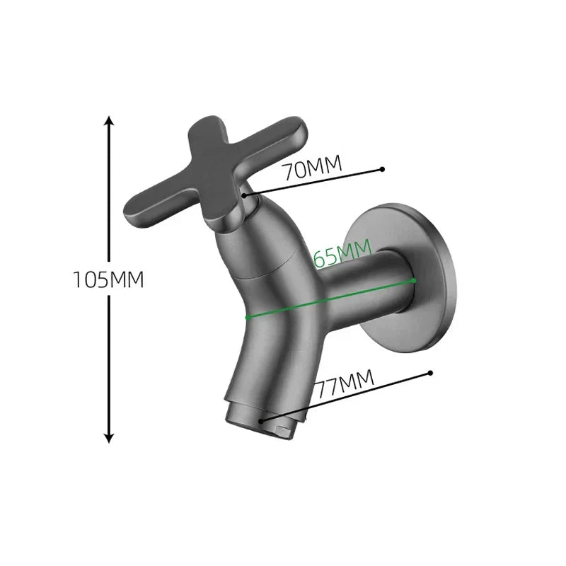 BrassFlow Væghængt Koldtvandshane i Massiv Messing med Ergonomisk Greb