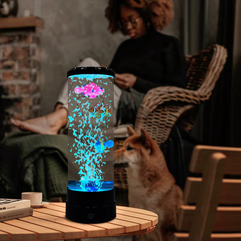 LED stemningslampe med bobleeffekt og farveskift USB natlampe til soveværelse, stue og kontor