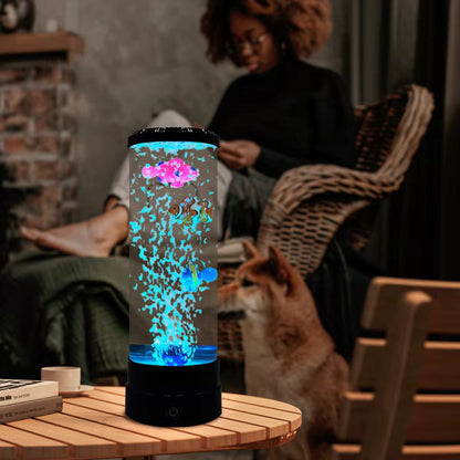 LED stemningslampe med bobleeffekt og farveskift USB natlampe til soveværelse, stue og kontor