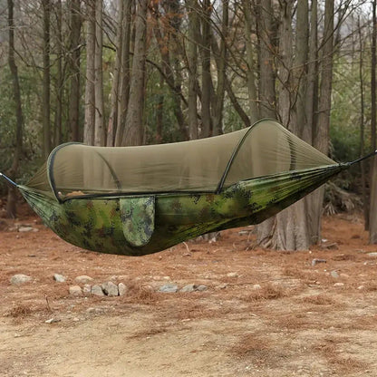 Campinghængekøje med Myggenet Letvægts Dobbelt Hængekøje til Outdoor