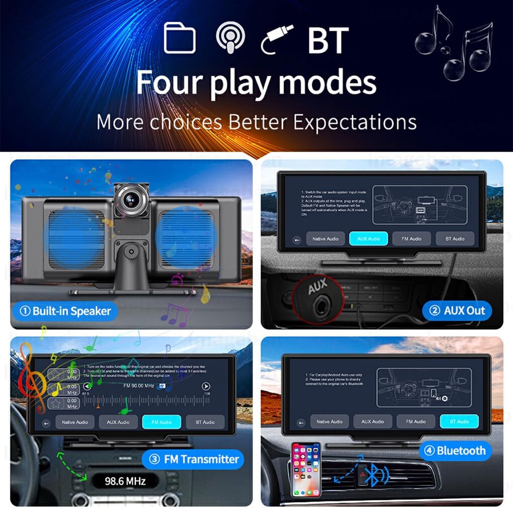 CarVision Pro Smart Bilskærm med CarPlay, Android Auto og Dashcam