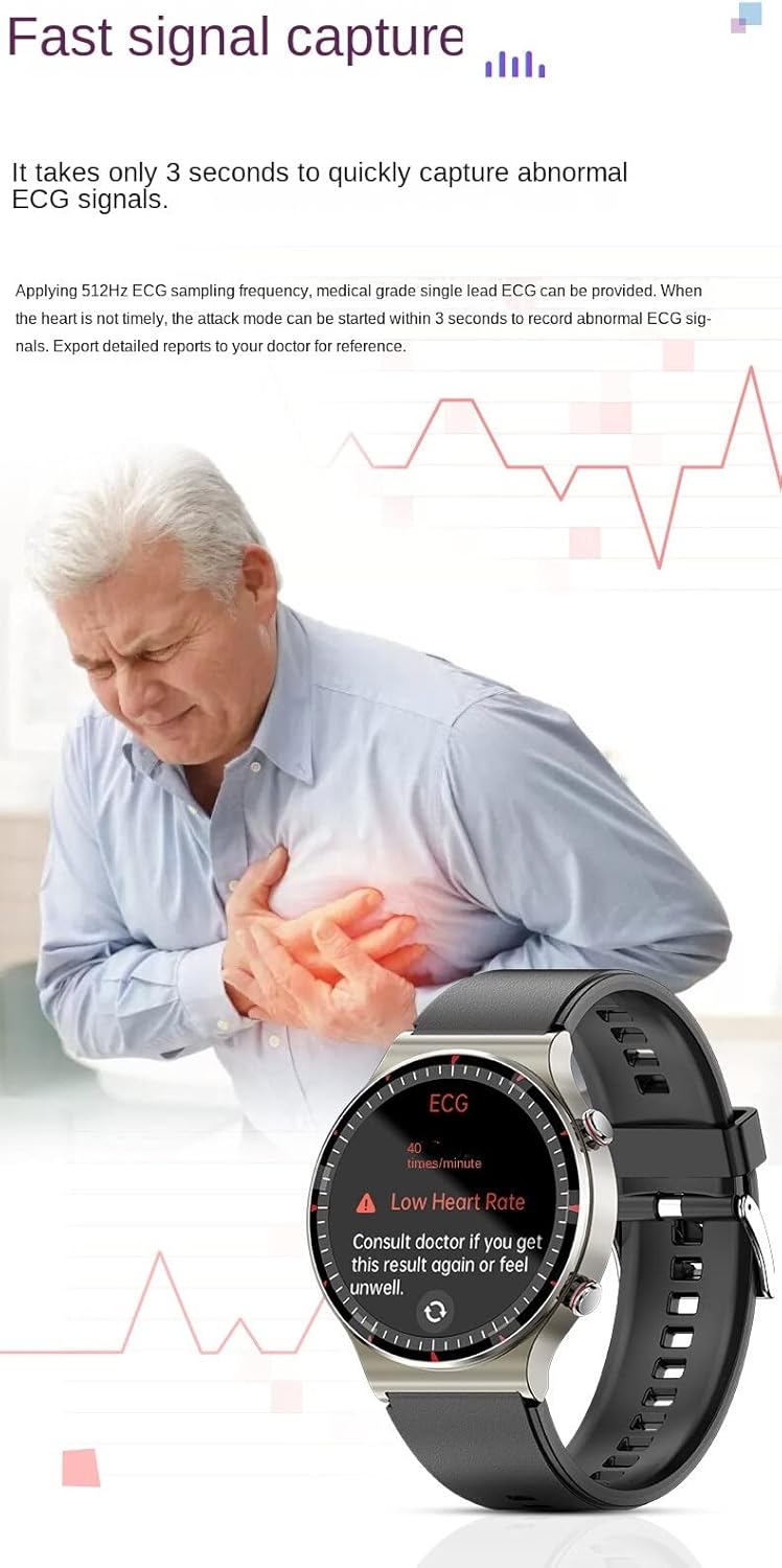 CardioSense ECG Smartwatch med Avanceret Sundhedsovervågning