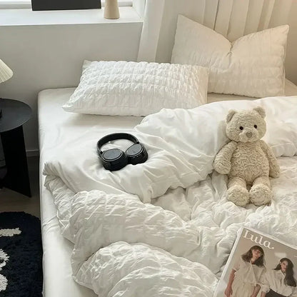 ChicParis Seersucker Sengetøjssæt med Blødt og Let Dynebetræk