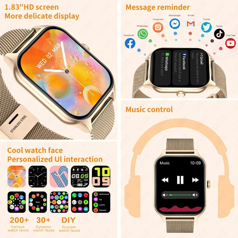 ChicTime Smartwatch til Kvinder med Fitness- og Sundhedsovervågning