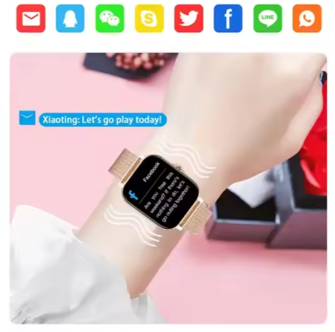 ChicTime Smartwatch til Kvinder med Fitness- og Sundhedsovervågning