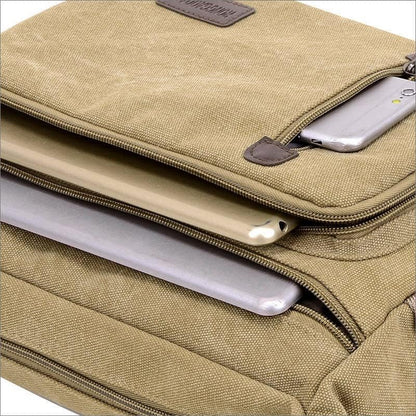 ClassicLine Canvas Messenger Skuldertaske Tidløs Crossbodytaske til Hverdagsbrug