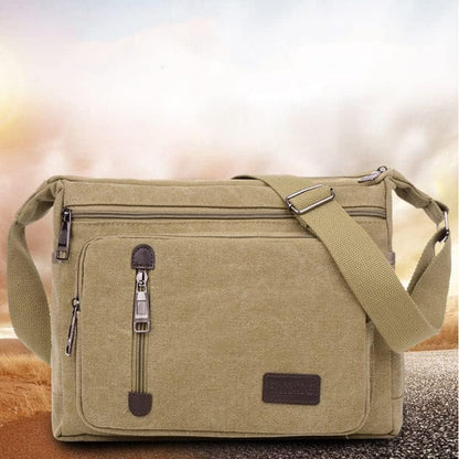 ClassicLine Canvas Messenger Skuldertaske Tidløs Crossbodytaske til Hverdagsbrug