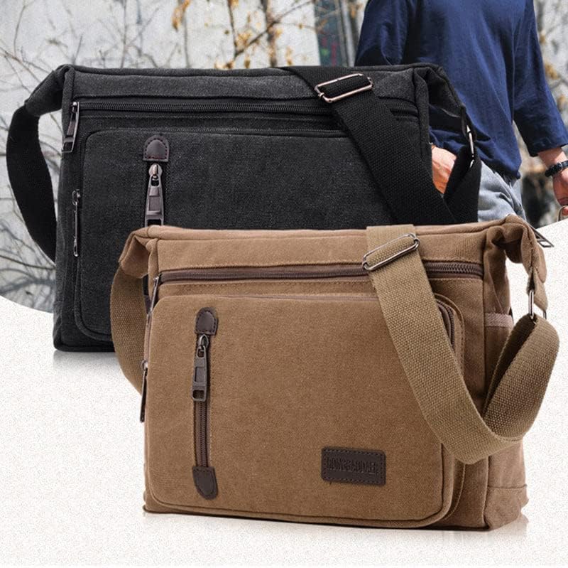ClassicLine Canvas Messenger Skuldertaske Tidløs Crossbodytaske til Hverdagsbrug