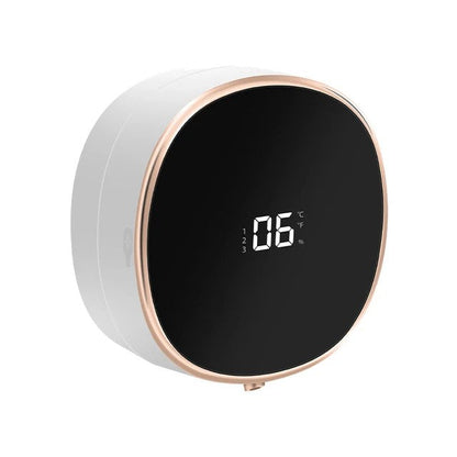 Cleon automatisk sæbedispenser med berøringsfri sensor, LED-display og genopladelig vægmontering