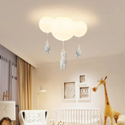 CloudBear Loftlampe til Børneværelse med Bjørn, Ballon og Integreret LED